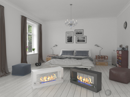 Напольный биокамин ZeFire Quarter 900 белый