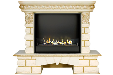 Биокамин в портале Firezo Pierre luxe Lord Слоновая кость белый Биокамин в портале Firezo Pierre luxe Lord Слоновая кость белый