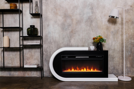 Каминокомплект Basel L (портал)  под Vision 42 (белый с черным)